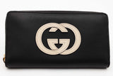Gucci Black Leather Zip Around Wallet Eb0926oxzsa