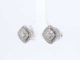 Neil Lane Diamond & 14k White Gold Halo Necklace & Earring Ensemble 6.5g Fwpzxdu