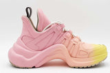 Louis Vuitton Archlight Pink Yellow Gradient Leather Sneakers Sz 37.5 Eb1125exdu