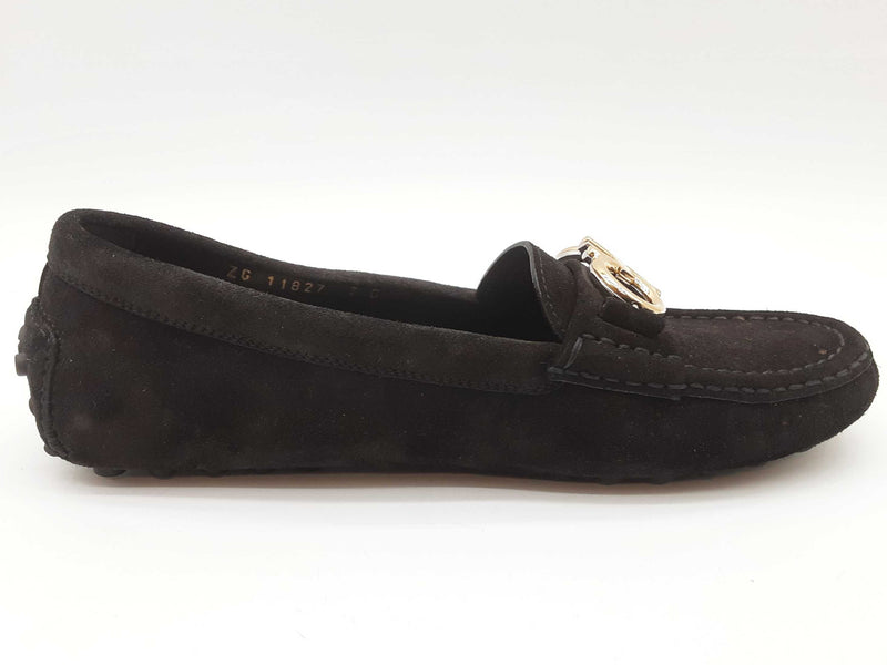 Salvatore Ferragamo Black Suede Loafers Size Us 7c Do0525