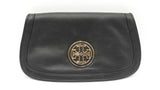 Tory Burch Black Leather Amanda Logo Clutch Sd0425rzdu