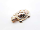 Mama And Baby Turtle Locket Pendant In 14k Tri-color Gold 6.9 Grams Fw0726wsxdu