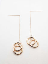 14k Yellow Gold Interlinked Circles Threader Earrings 1.4 Grams Fw0626sxdu