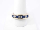 Sapphire & Lab-grown Diamond Ring In 10k Yellow Gold 6.5 Grams Size 9.75 Fw0126olrdu