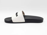 Balenciaga Logo Pool Slides In Black & White Pvc Size 7 Men, 10 Women Fw0126exdu
