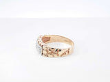 0.31 Cttw Diamond & 10k Yellow Gold Nugget Ring 4.5 Grams Size 10 Fw0926oxzdu