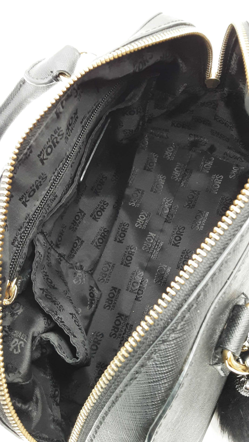 Michael Kors Jet Set Travel Dome Satchel In Black Saffiano Leather Fw0525wxdu
