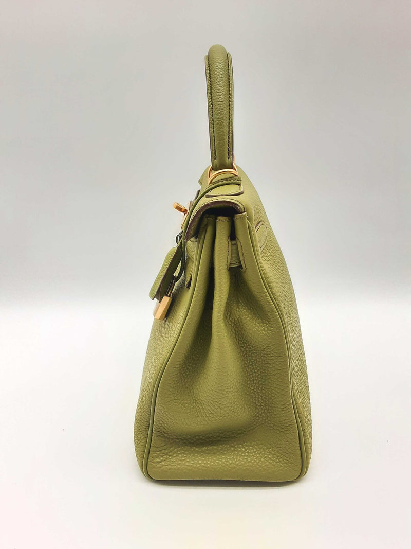 Hermes Kelly 28 Vert Anis Green Togo Gold Hardware Handbag Do0323sezxde