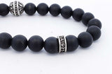 King Baby Black Bead Bracelet With Sterling Silver Logo Ring 40.4g  Eb0824crsa