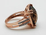 Smokey Quartz 14k Two Tone Gold 7.0g Ring Size 5.75 Do0426wxzde