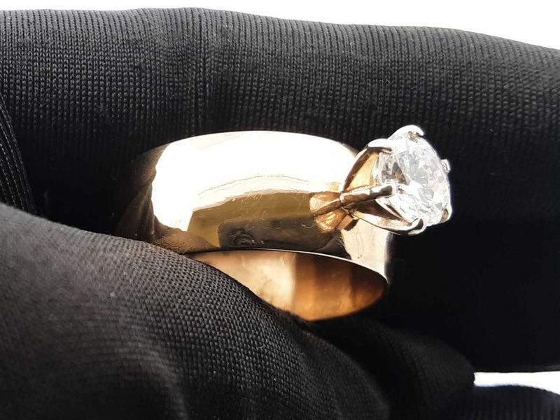 1.2 Ctw Diamond & 14k Yellow Gold Solitaire Ring 11.2 Gram Sz 11.5 Fw1024lsxzdu