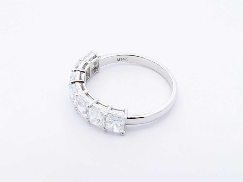 2.19 Cttw Lab-grown Diamond & 14k White Gold Ring 2.2 Grams Size 7 Fw0425crxdu