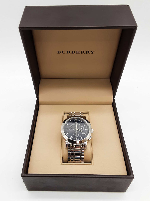 Burberry Bu1360 40 Heritage Chronograph Blue Dial Steel Quartz Watch Do0525lpxde