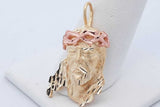 14k Yellow Gold Jesus Face Rose Gold Crown Of Thorns Pendant 5.5g Eb0426wrxde