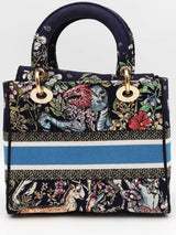 Christian Dior Lady Dior D Lite Embroidered Canvas Top Handle Bag Eb0926loxzsa