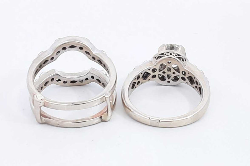 1.76ctw Diamond Wedding Set In 14k White Gold 14.6 Grams Size 8.5 Eb0225orxzsa