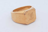 Louis Vuitton Monogram Gold Tone Signet Ring 16.3 Grams Size 10 Eb0726oxzde