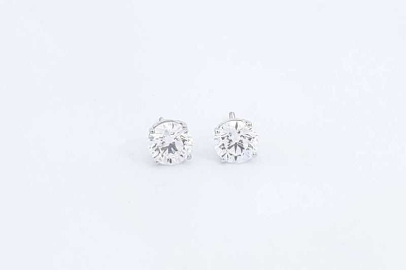 2ctw Lab Grown Round Diamond Stud Screwback Earrings 14k Gold 1.4g Eb1224wrxdu