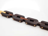 Fendi Wood  & Leather Link Bracelet 77.2 Grams Fw0125lxzdu