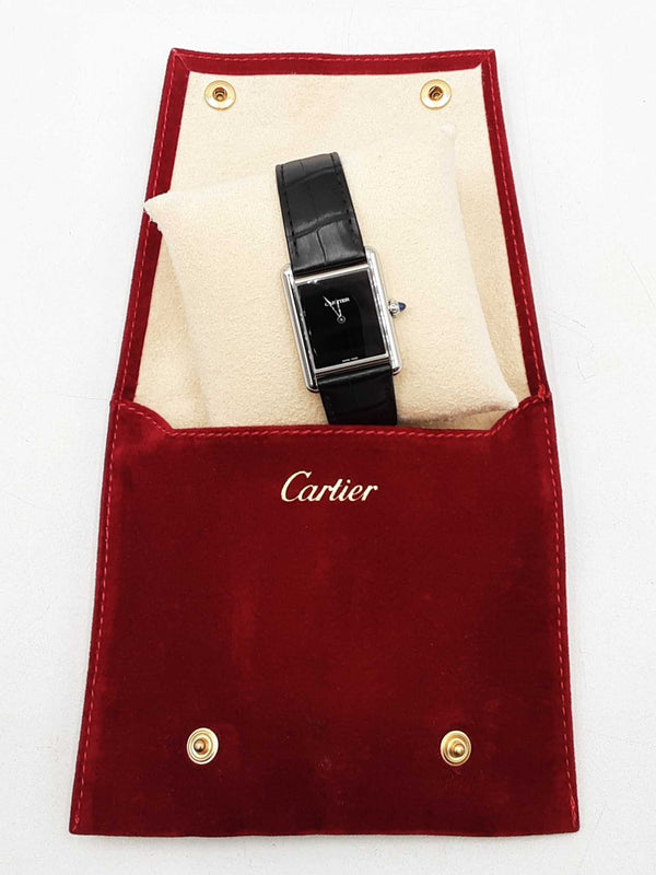 Cartier Tank Must Stainless Steel & Leather 25.5mm Quartz Watch Fw0625lrxzdu