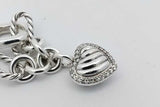 David Yurman Sterling Silver Cable Charm Bracelet 6.2 Grams 7 Inch Eb0626lrxsa