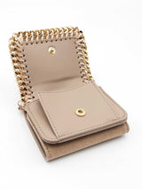 Stella Mc Cartney Falabella Wallet In Neutral Beige Vegan Leather Fw0926lzxdu