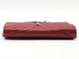 Yves Saint Laurent Cassandre Envelope Chain Wallet Red Aa0726izxsa