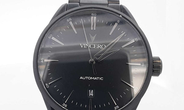 Vincero Icon Automatic Black Dial Stainless Steel Watch 41mm Eb0524crsa