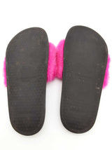 Givenchy Pink Mink Fur Black Rubber Slides Size Eu 36/ Us 6 W Do0526rxde