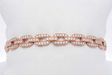 2.38cttw Diamond Link Bracelet In 18k Rose Gold 18.2 Grams 7 Inch Eb0526wwxzdu