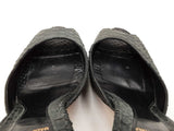 Fendi Peep-toe Mules In Black Python-embossed Leather Size It 38.5 Fw0726rxdu
