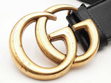 Gucci Marmont Black Leather Belt With Gold Tone Gg Buckle Fw1224oxzsa