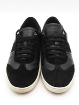 Salvatore Ferragamo Black Leather & Suede Sneakers Size 8 Eb0325lorsa