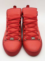 Balenciaga Red Arena Hightop Sneakers Size 42