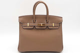 Hermes Birkin 25 Etoupe Togo Leather Eb0126exxzsa