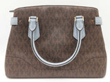 Michael Kors Lynn Brown Signature Blue Saffiano Crossbody Satchel Do0225rxde