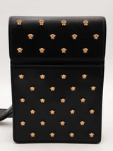 Versace La Medusa Stud Black Leather Mini Shoulder Bag Fw0125oxzsa