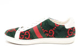 Gucci Gg Green & Red Terry Cloth Ace Sneakers Size 37 Eb0726oxzsa