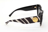 Versace Medusa Black & White Stripe Sunglasses 4353 Eb0926crde