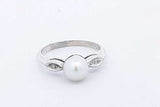 Pearl Ring In 10k White Gold 2.3 Grams Size 6 Eb0924pxsa