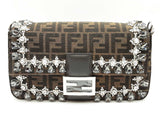 Fendi Baguette Zucca Ff Monogram Crystal Embellished Handbag Sd1225lzxzde