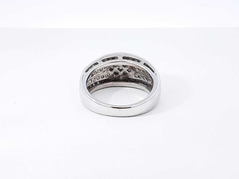 0.27 Cttw Diamond & 14k White Gold Rhombus Ring 5.6 Grams Size 4.5 Fw0925olxdu