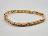 14k Tri-color Gold 11.8g Herringbone Bracelet 6.25 In Do1024orxde