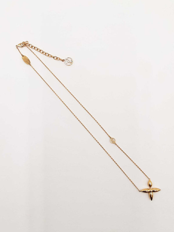 Louis Vuitton Louisette Monogram Blossom Gold-tone Fashion Necklace Fw0725lxzdu