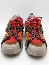 Gucci Flashtrek Orange Purple Crystal Sneakers Size Gucci 13 Mens Do0125oxzde