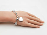 Tiffany & Co. Heart Tag Bracelet In Sterling Silver 34.5 Grams 8 Inch Fw0726lzxdu