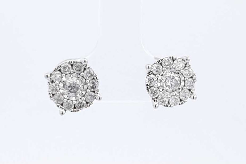 Approx. 0.90ctw Diamond Stud Earrings In 14k White Gold 3.5 Grams Eb0724pxzdu