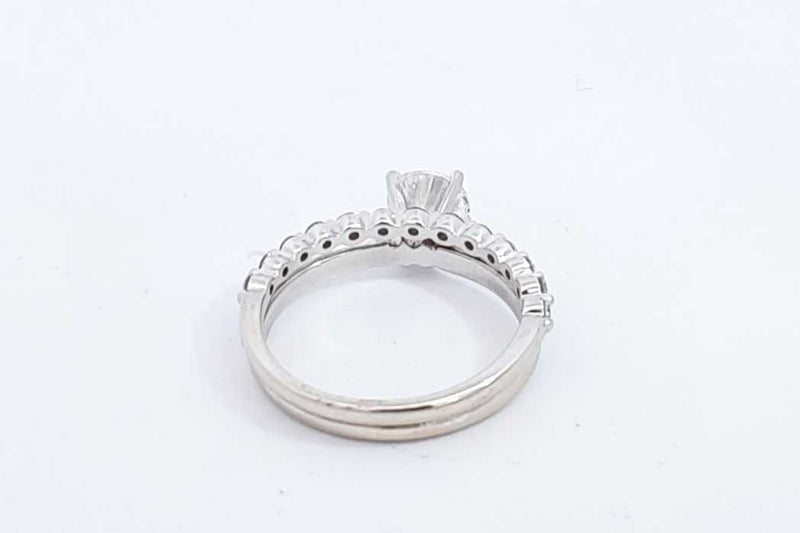 Approx. 1.27ctw Diamond Engagement Set In 10k White Gold 3.5 Grams Size 7 Eb0824erxdu