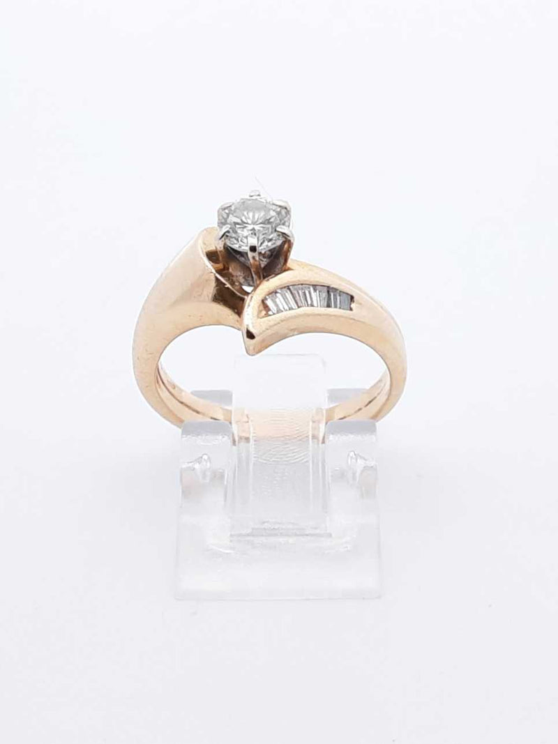 0.55 Cttw Diamond & 14k Yellow Gold Ring 4.7 Grams Size 6 Fw0825wzxdu