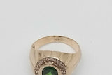 14k Yellow Gold 6.6 Grams Diamonds & Emerald Mens Ring Size 7.5 Jr1225pzxmia